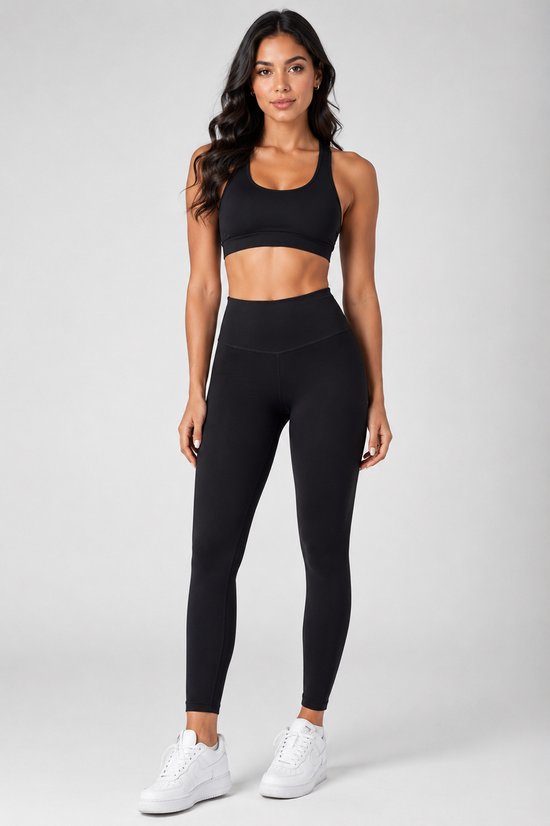 SparkNine Flow dames sportlegging - extra zachte stof - XL - zwart - hoge taille - buikcontrole - booty lift - but crunch - ademend - elastisch van Merkloos — afbeelding 4