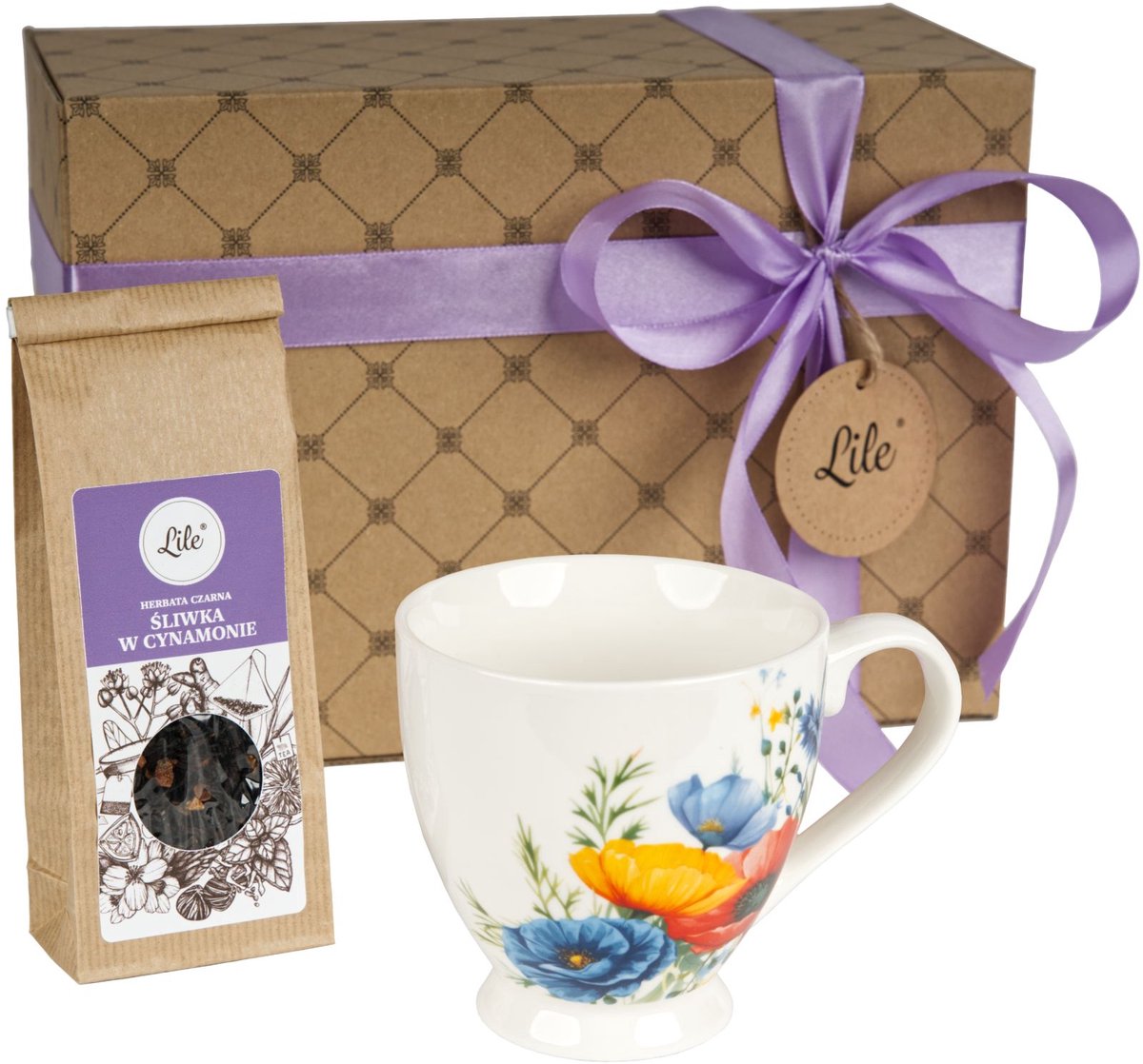 Porseleinen Kop met Thee: Bloemendesign, 410ml