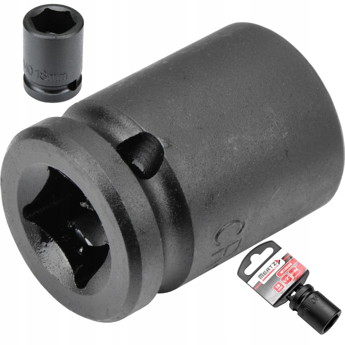 Mertz Slagmoersleutel 1/2" 18mm Cr-Mo Zeskant