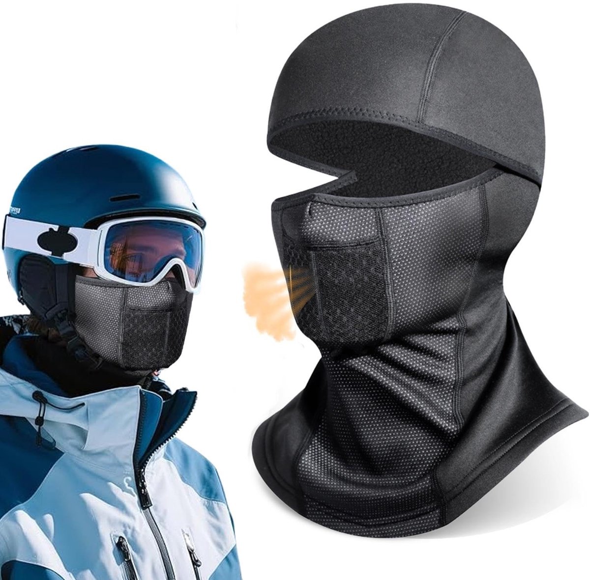 VLEMICO- Bivakmuts Winddicht - Balaclava - Stormmasker - Skimasker - UV-bescherming - Totale Bescherming 42 x 31 cm