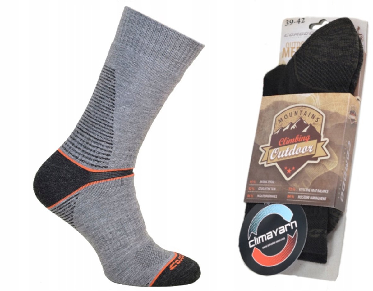 Comodo TR8 Trekking Sokken 50% Merino Wol Warm & Ademend Grijs
