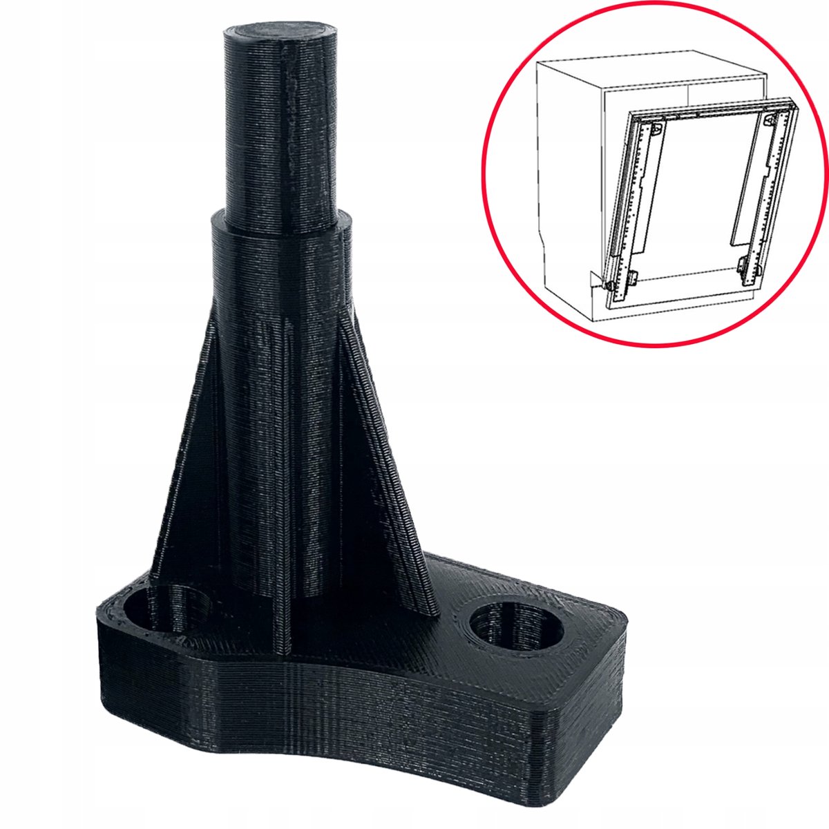Rechter Scharnieras voor IKEA BEHJALPLIG Vaatwasser - 3D Geprint