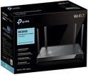 TP-Link Archer BE230 Dual-Band Wi-Fi 7 Router in het zwart met vier externe antennes. De doos toont "Wi-Fi 7" en "BE3600".
