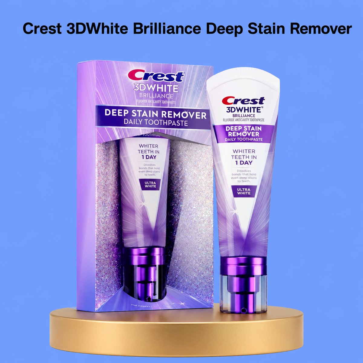 Crest 3D White Brilliance Deep Stain Remover – Groot formaat – Nieuw in Nederland – Verwijdert Diepe Tanden Vlekken, Verheldert Tanden & Beschermt Tandglazuur – Voor een Stralende, Witte & Gezonde Glimlach