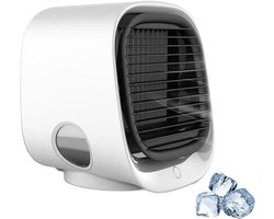 Draagbare Airco - Mini Koeler - Persoonlijke Koeling - Luchtbevochtiger Functie - 300 ml Tank - Wit