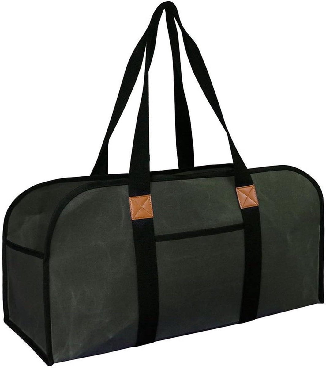 Brandhout Tas - Houtblokken Opberger - Open Haard Gebruik - Grote Capaciteit - 55 cm - Canvas