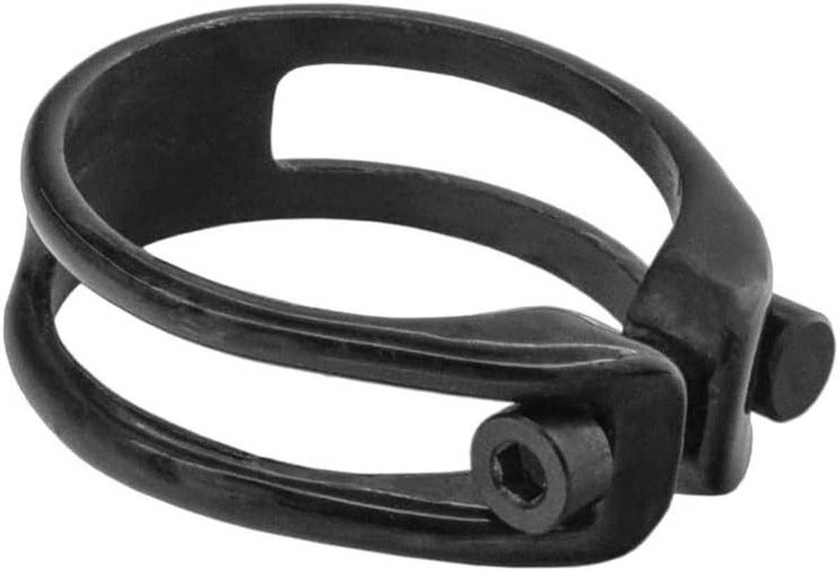 Fietszadelklem - Zadelpen klem - Veilige Fietsrit - Ultragewicht Koolstofvezel - 34.9 mm - Zwart