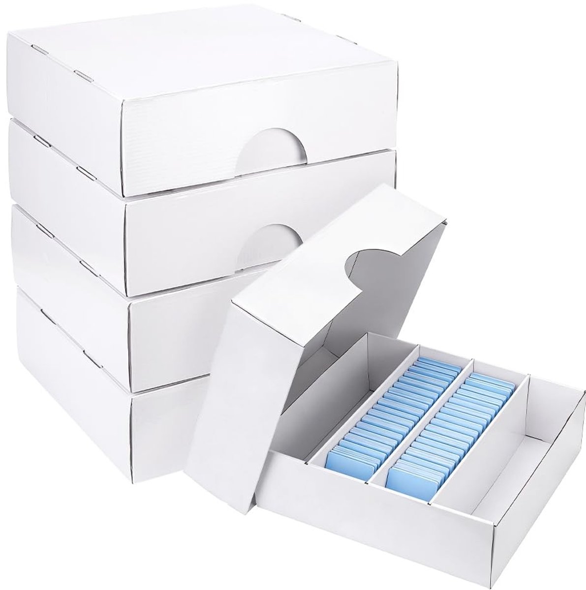 Dailygoods- Opbergdoos 4 Vakken - Organizer - Verpakkingsdoos - Karton - 37,5 x 34 x 11 cm - Wit - Opbergbox