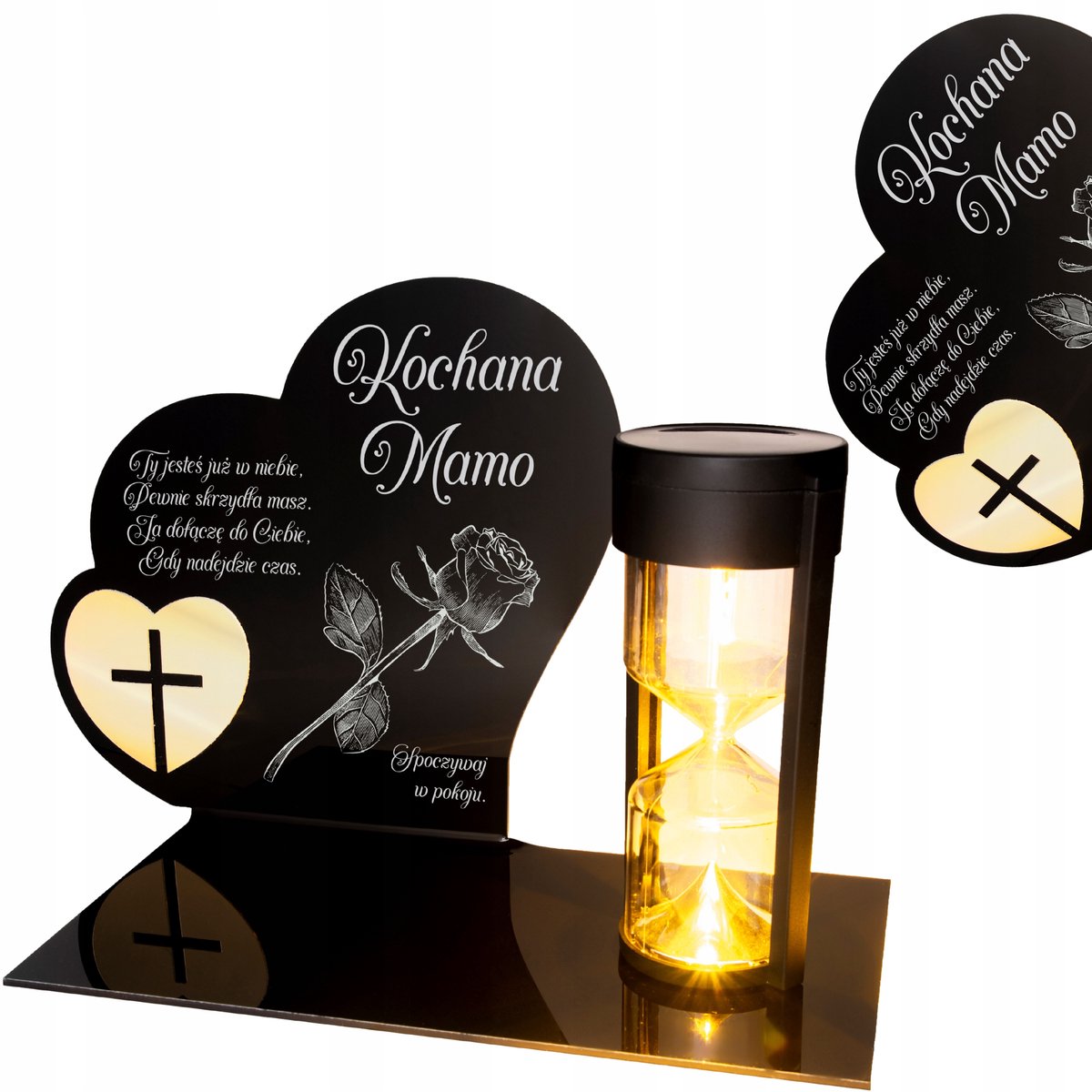 Zonne-lantaarn met gravure - Eeuwige lamp voor moeder