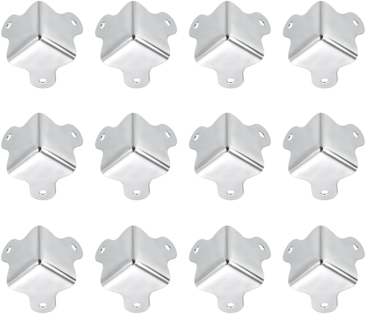 Dailygoods- Hoekbeschermers Metalen 16 Stuks - Decoratieve Hoekbeugel - Randbescherming 30 x 23 mm - Stevig Metaal - Voor Tafels/Kisten/Sieradendozen - Hoekbeugels