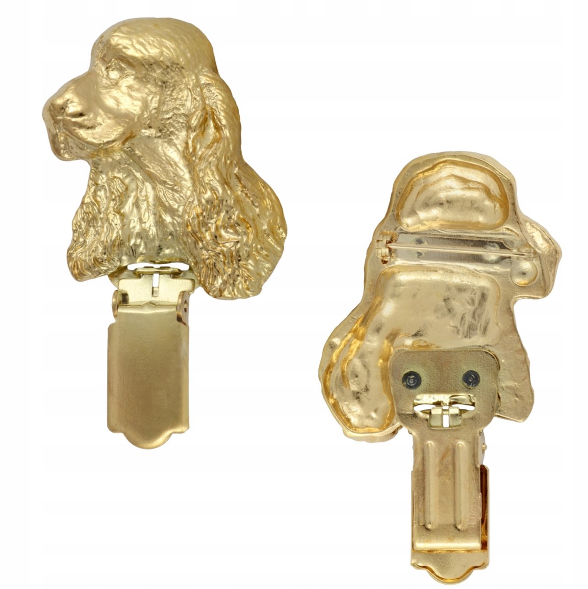 Gouden Engelse Cocker Spaniel Speld met Clip voor Startnummer