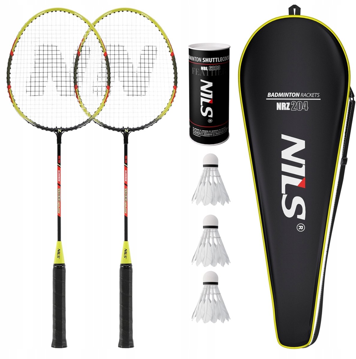 Badmintonset: 2 rackets, 3 dons, schoffels - Ideaal voor Recreatief Spel
