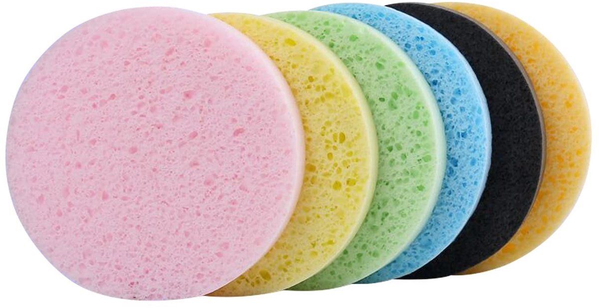 ZEYNOMAX- Gezichtsspons 50 Stuks - Herbruikbare Spons - Natuurlijke Cellulose - Make-up Verwijderaar - Gezichtsreiniging - Eenvoudig in Gebruik