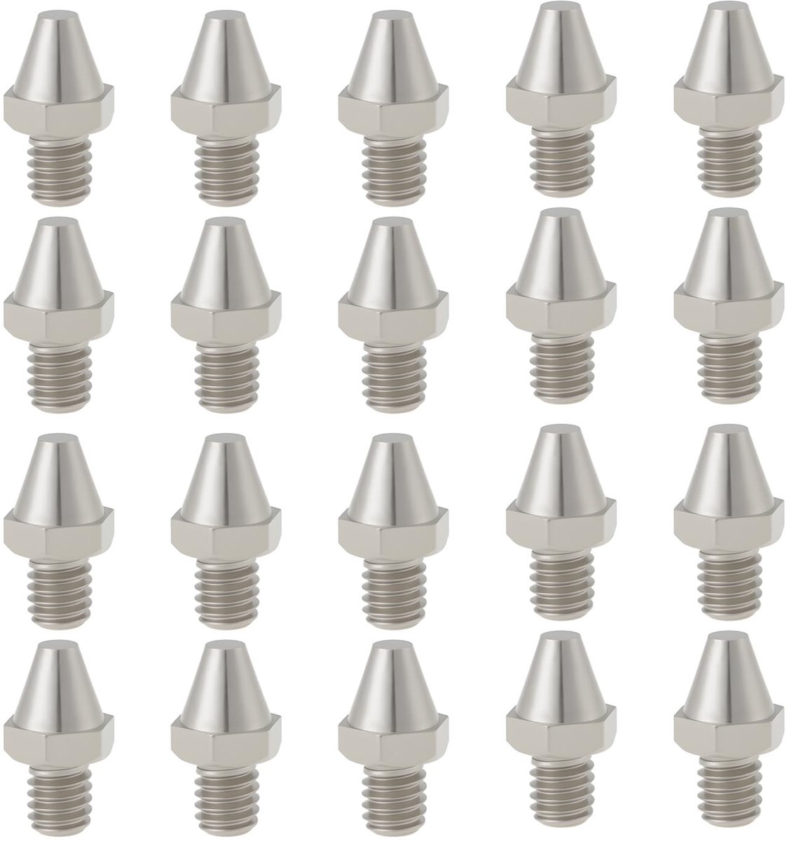 Dailygoods- Cleat Pins 20 Stuks - RVS Antislip - Vervangende Schoenplaatpennen - Voor Voetsteunen/Pedalen - Duurzaam en Corrosiebestendig - Verhoogde Tractie