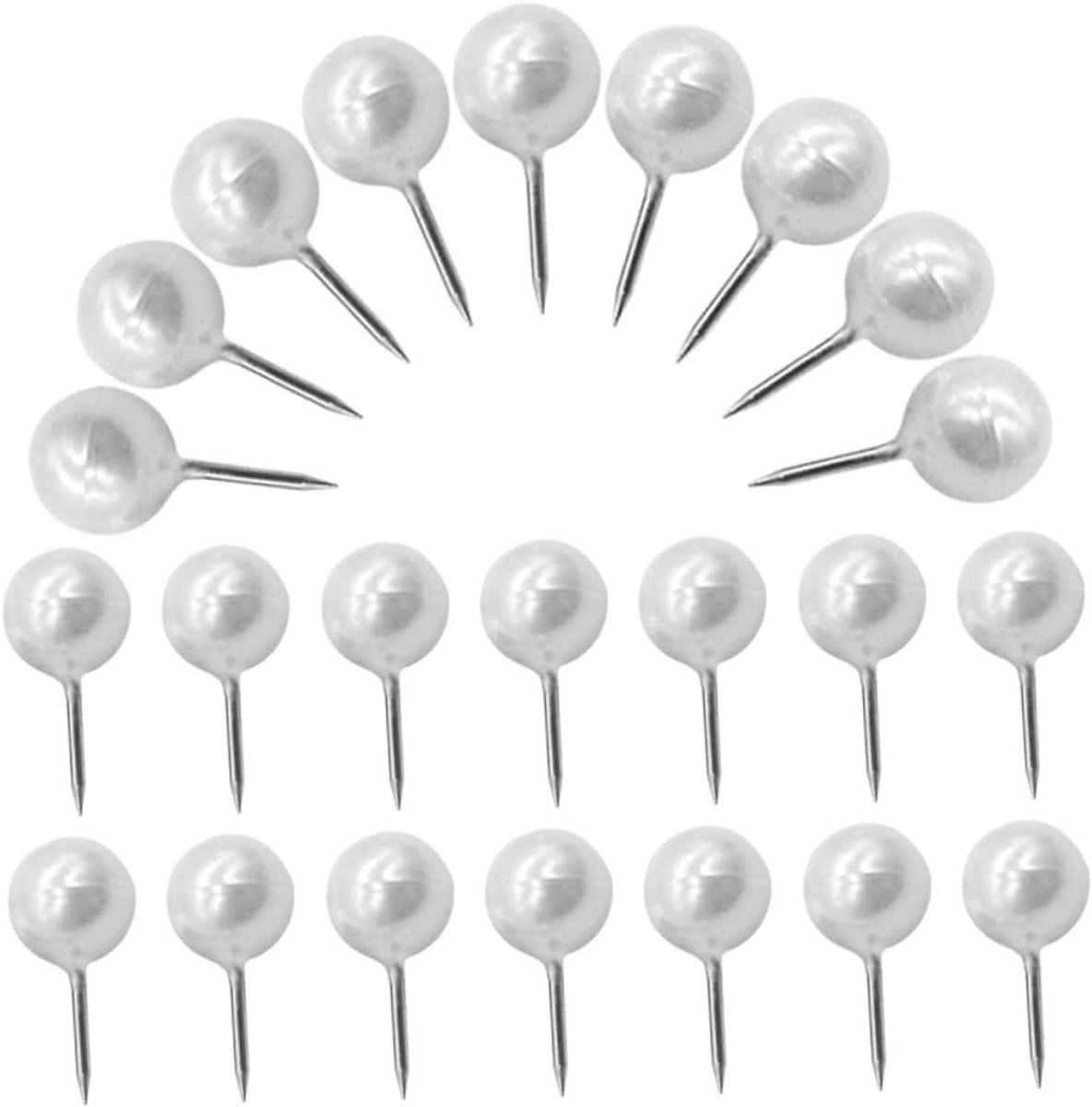 Ronde Prikpennen - Decoratieve Spelden - Memo's Bevestigen - Stijlvolle Imitatieparel - 100 Stuks - Wit