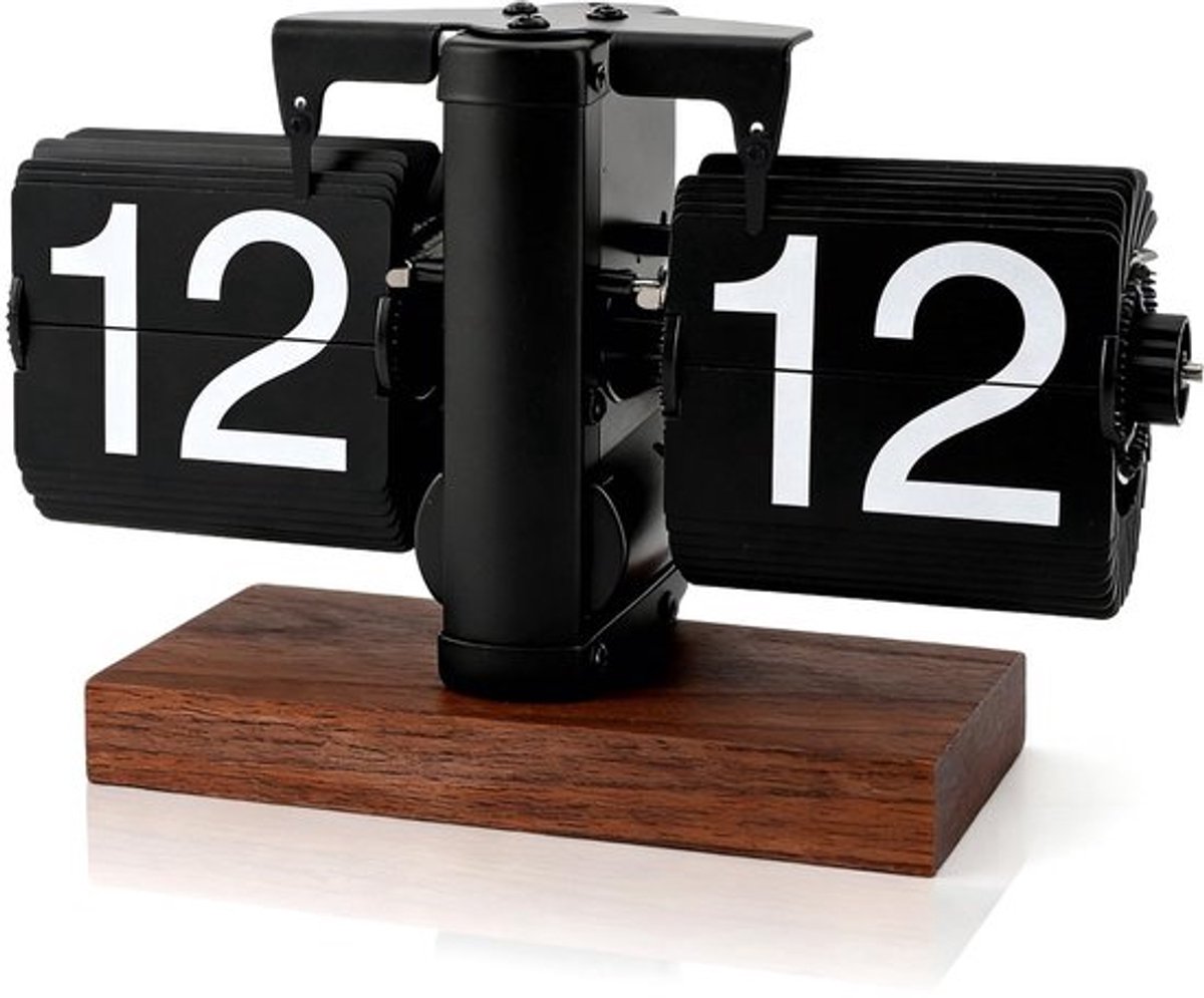 Retro Flip Clock - Vintage Bureauklok - Werkt op batterijen - Zwart