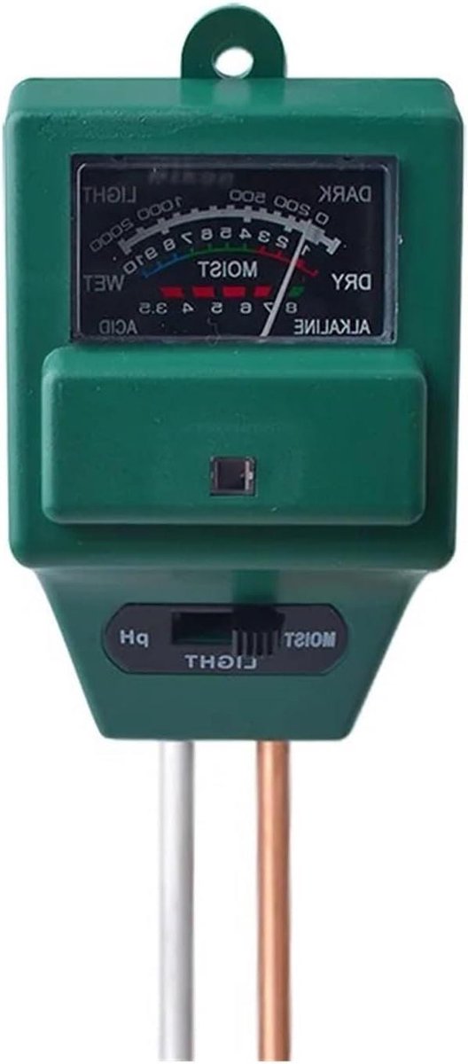 Bodem Tester - PH Meter - Bodem Analyseren - Drie Metingen - 200 mm Probe - Zilver