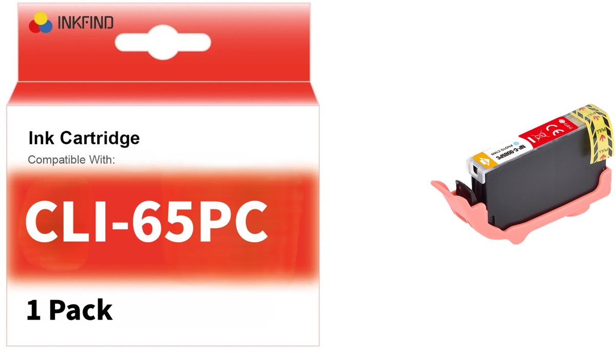 INKFIND CLI-65 foto cyaan Inktcartridge compatibel met Canon CLI-65 - 1-pack foto cyaan*1