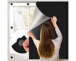 VHV - Verduisteringsgordijn - Magnetisch raamgordijn - Verduisterend raamdoek zonder boren voor slaapkamer en huurwoning - 100*145cm