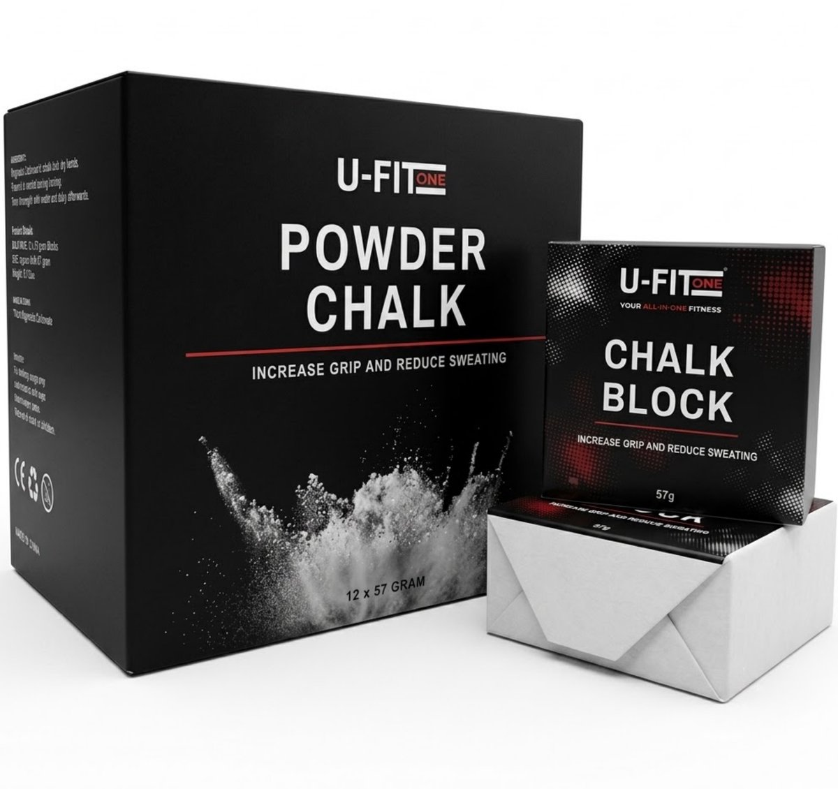 U Fit One 12 Stuks Magnesium Chalk Blok - Gym Chalk Block - Turnen - Paaldansen - Klimmen - Crossfit - Gewicht Heffen - 12 x 57gram