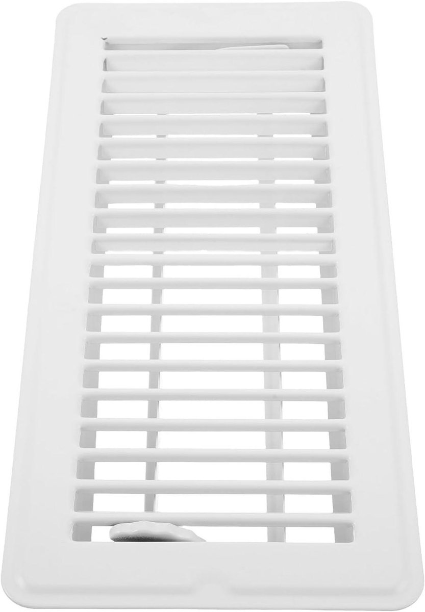 Vloer Roosters - Ventilatie Afdekking - Binnenklimaat Verbeteren - Robuuste Metalen Constructie - 4x10 Inch - Wit