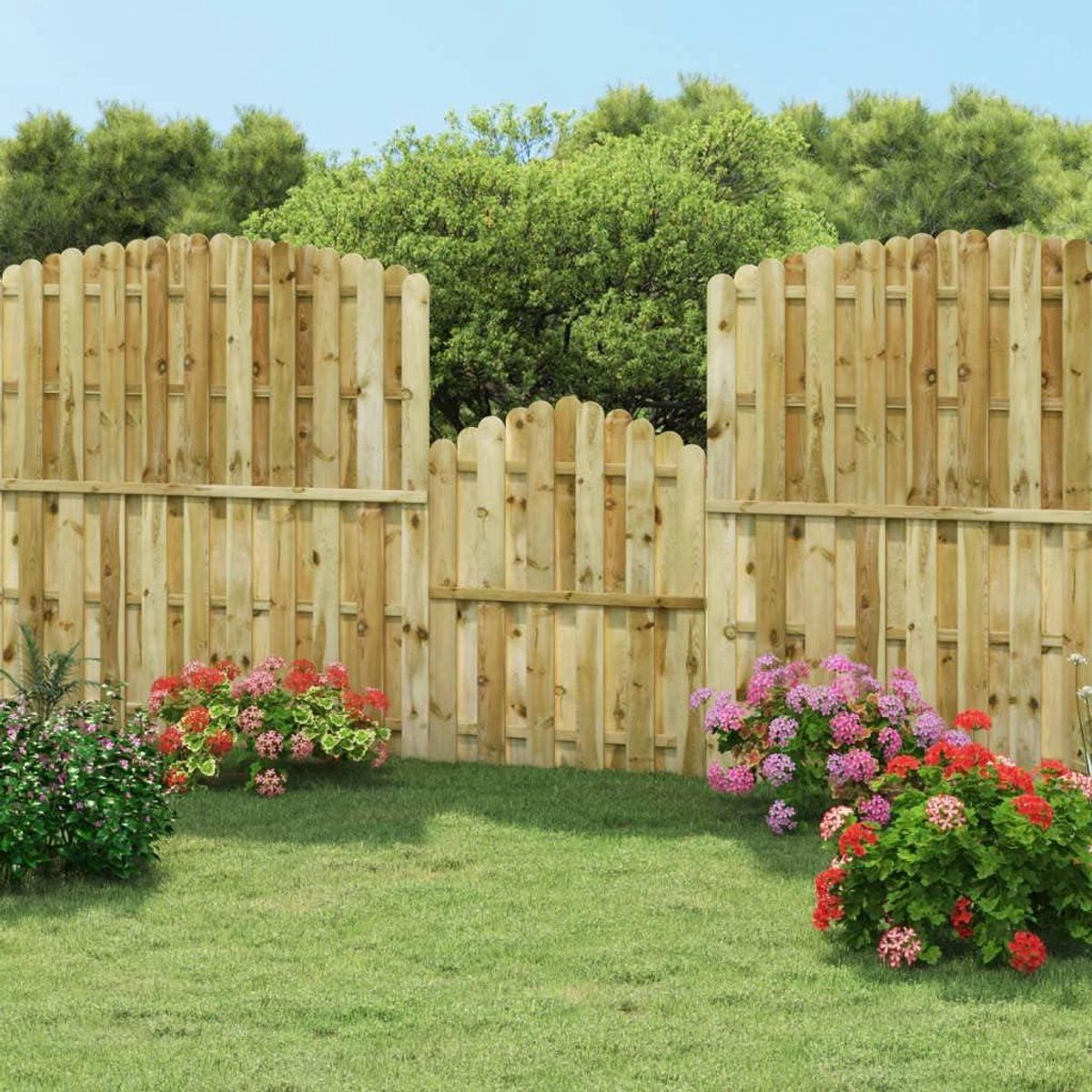 Houten Tuinpoort - Terrashek Privacyhek - Buitenruimte Afsluiten - Boogontwerp Duurzaam Ho