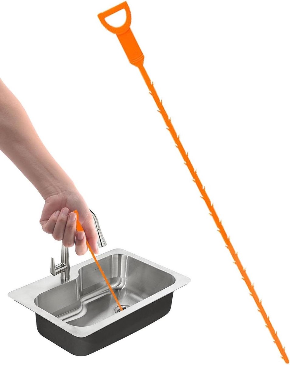 Gootsteenafvoerverwijderaar - Rioolreiniger Haak - Verstopping Verwijderen - Precisie Multi-Haak - 137 cm Lengte - Meerkleurig
