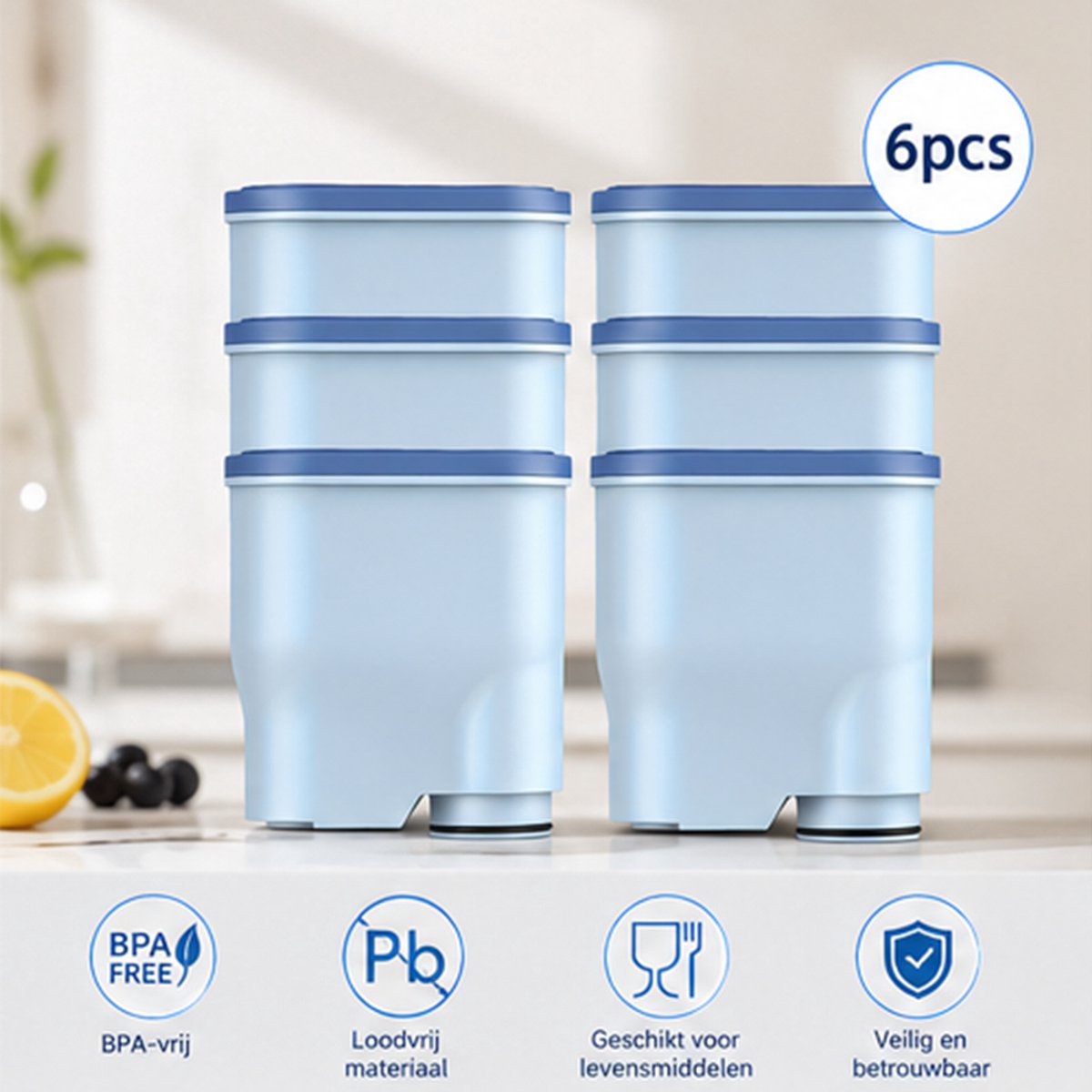 Waterfilter Compatibel met Philips AquaClean CA6903/10 & CA6903/22 - Kalkfilter voor Philips, Saeco & Gaggia Koffiemachines - 6 Stuks