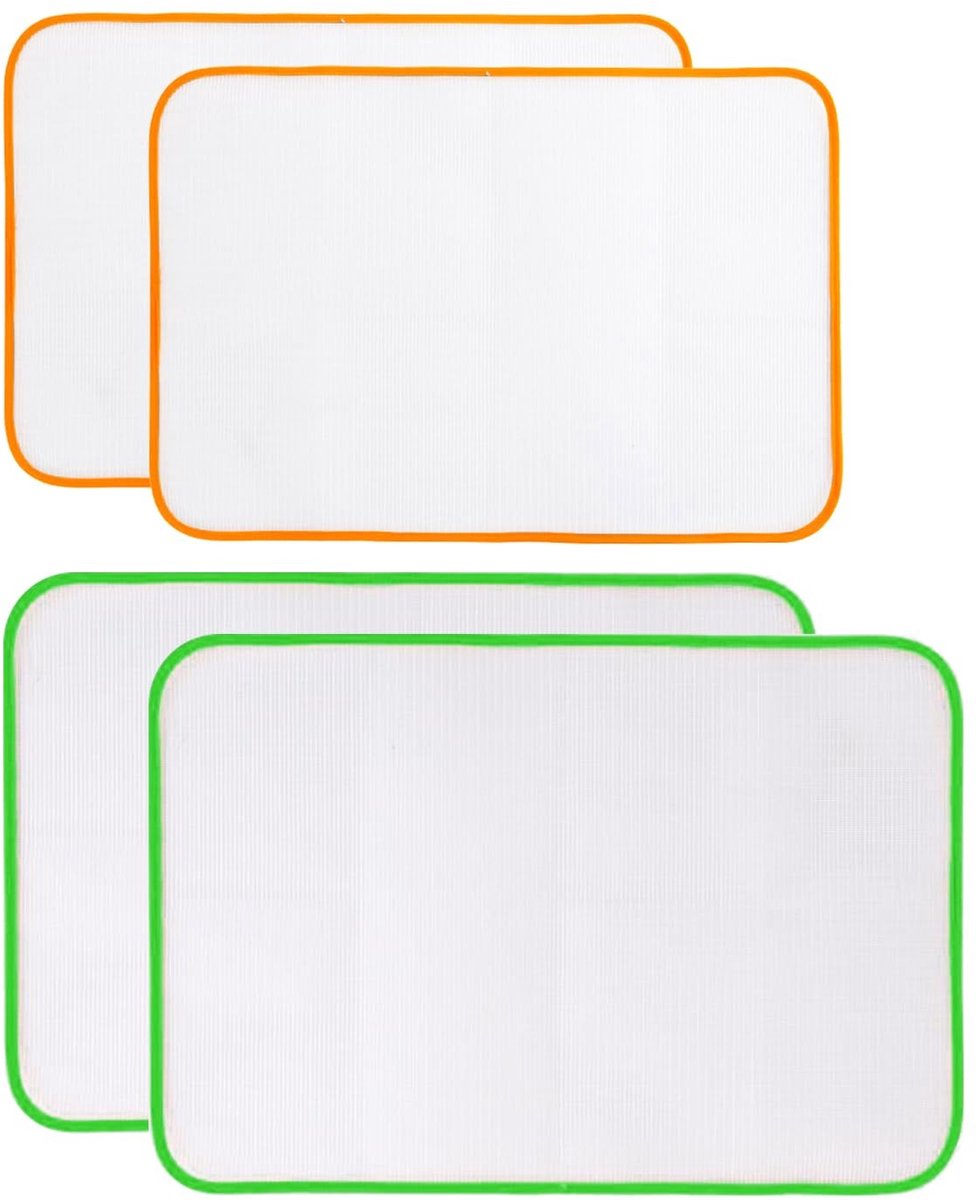 JHUBERS- Strijkmat 4-delig - Warmte-isolerende Netmat - Hittebestendig - Beschermingsnet - Accessoires voor Strijken - 35x50/40x60 cm - Strijkbescherming