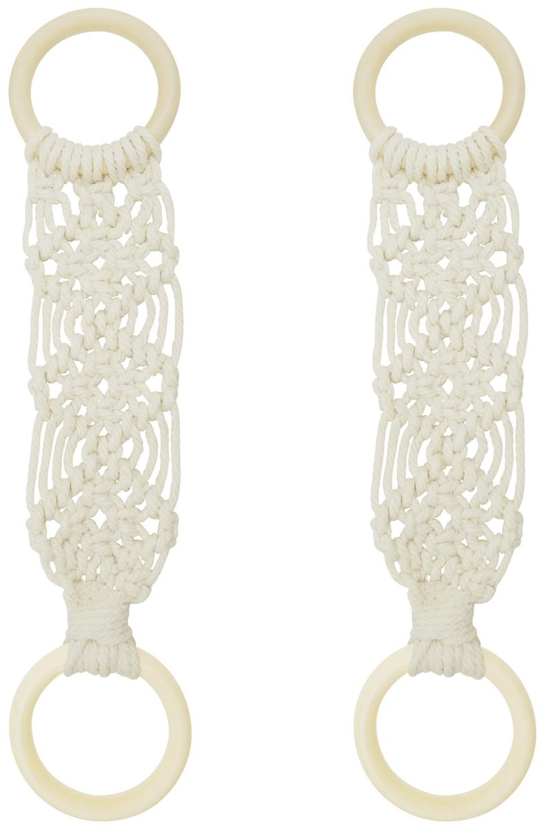 BRENZOOS- Handdoekhouder Kaki - Handgeweven Keukenhanddoekhouder - Keukenhanddoekring - Handdoekhouder met Ophanglus - Set van 2 - Bohemian Stijl - Handdoekring