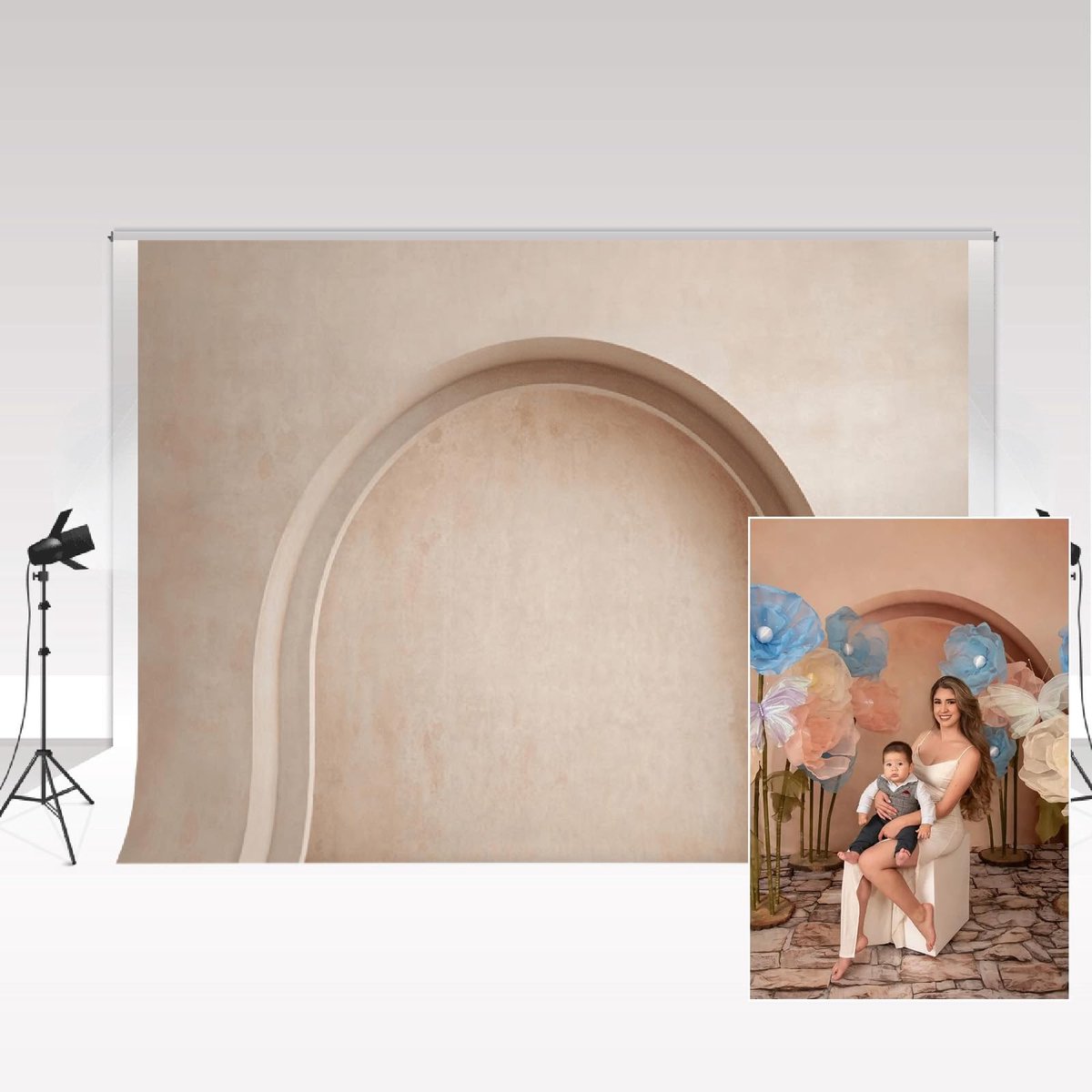 JHUBERS- Fotografie Achtergrond Boho Vintage 2,2 x 1,5 m - Microvezel Achtergrond - Decoratieve Rekwisieten - Fotografie Decor - Muur Foto Achtergrond - Schaduw Blokkerend - Achtergronddoek