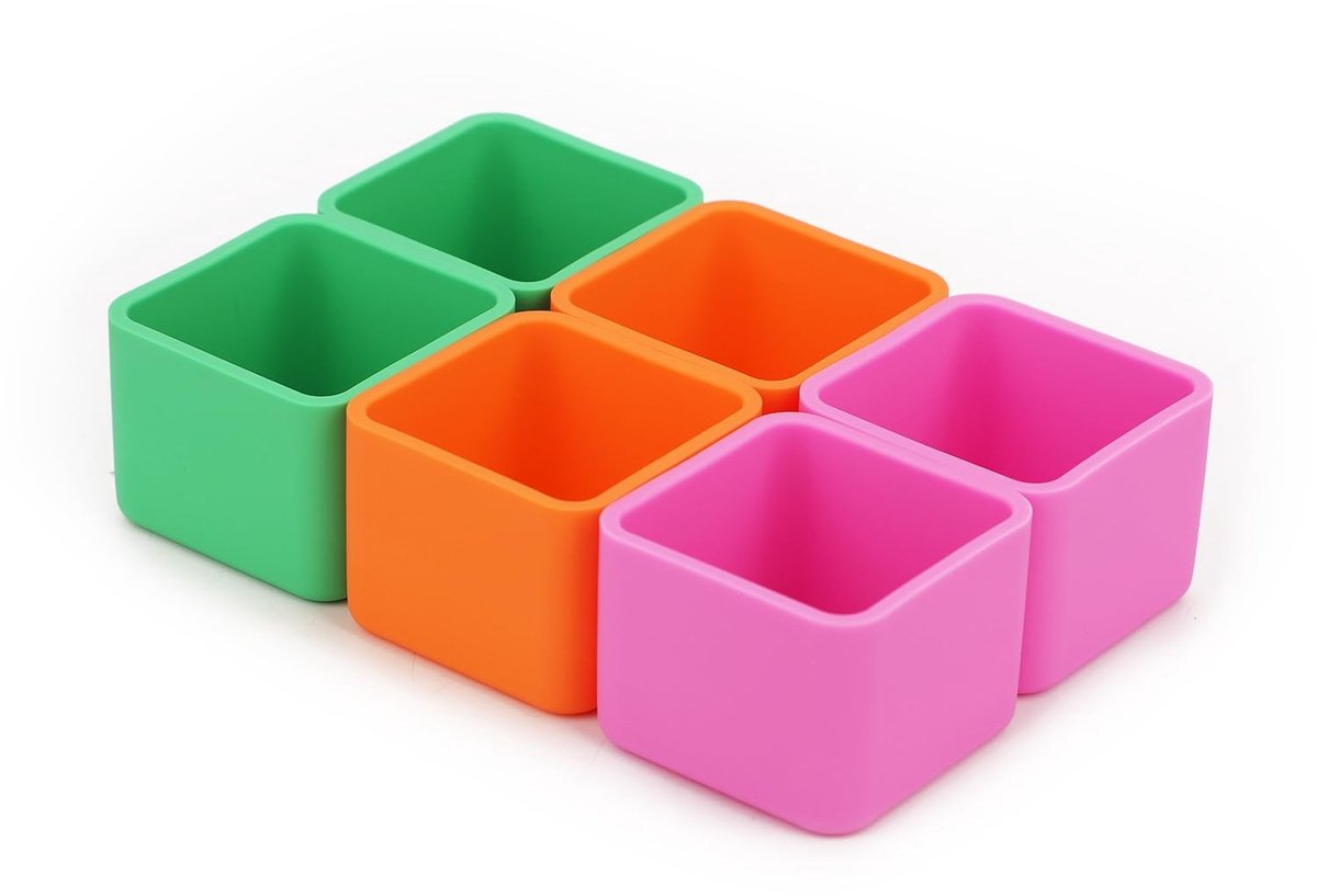 Dailygoods- Lunchboxverdelers 6 Stuks - Siliconen - Bento Box Accessoires - Vierkante Verdelers - Geschikt voor Lunchcontainers - 5,2x5,2x3,9 cm