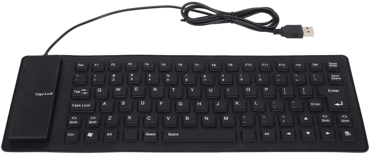 Dailygoods - Silicone Toetsenbord - Vouwbaar en waterdicht - Stil ontwerp voor PC en Laptop - 85 Toetsen - Perfect voor onderweg - Geschikt voor dagel...