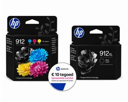 HP 912 & HP 912XL - Inktcartridge - Origineel - Kleur en Zwart XL + Instant Ink tegoed