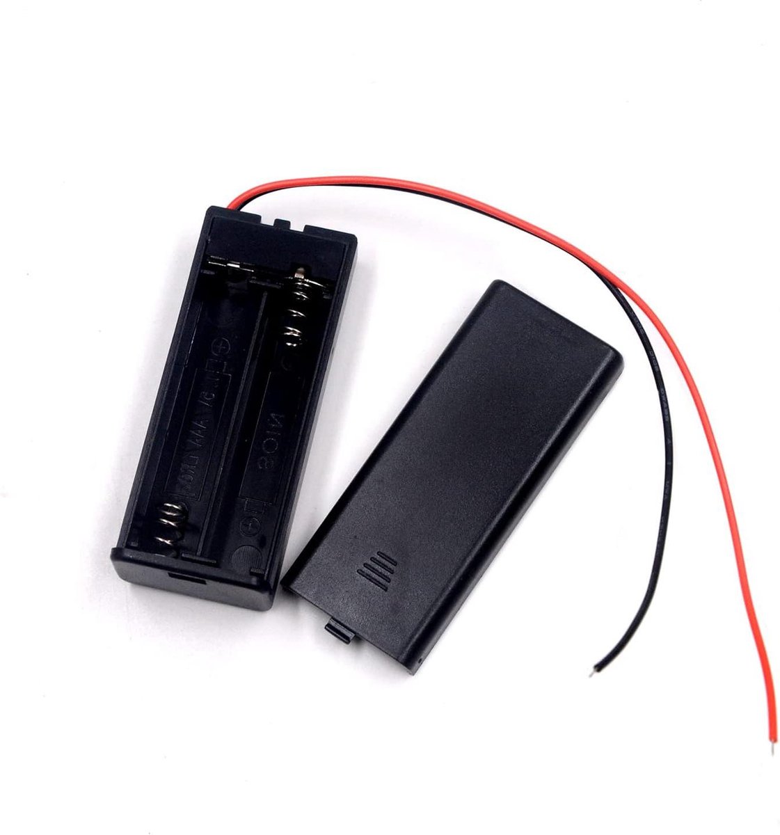 Batterij Houder - AAA Houder - Projecten Maken - Met Aan/Uit Schakelaar - 3 Stuks - Zwart