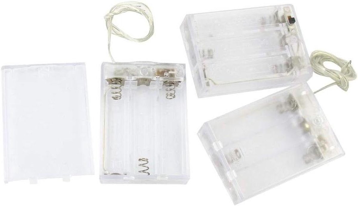 Batterijhouder - Accubak Case - Apparaten Voeden - Met Aan/Uit Schakelaar - 3x AA - Helder