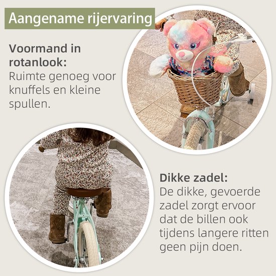 STITCH Fantasy Meisjesfiets 16 inch – Groen Kinderfiets met Zijwieltjes & Mandje – 3-5 jaar — afbeelding 5