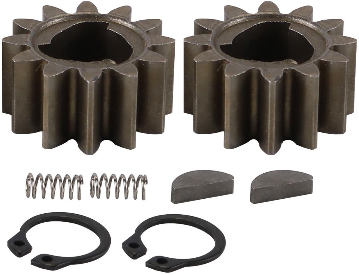 Dailygoods- Aandrijfwielen Complete Set - 2 Tandwielen - 2 Drukveren - 2 Steeksleutels - 2 Clips - Geschikt voor Versnellingsbakken 42661-VE2-800 - Grasmaaieronderdelen