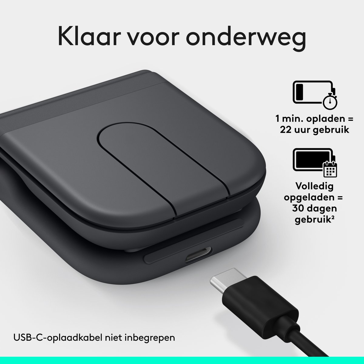 Logitech Mobi Fold - Ovouwbare Muis - 4K DPI - Zwart thumbnail 5