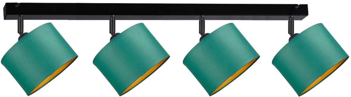 KETER LIGHTING FLOW GREEN Plafondlamp 4xE27 – Zwart Metaal & Donkergroene Stoffen Lampenkappen
