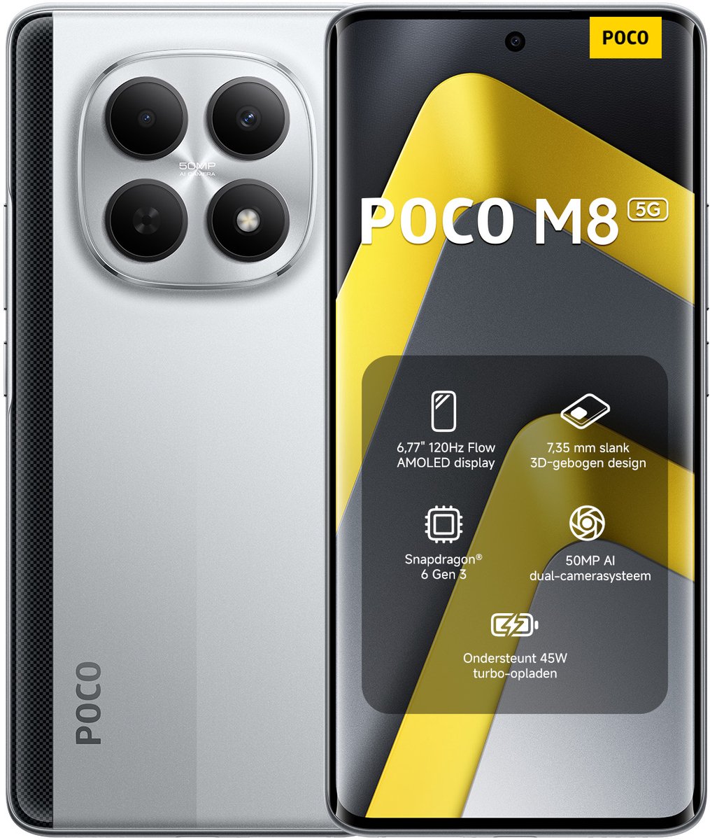 Xiaomi POCO M8 5G - 8GB - 512GB - Zilver