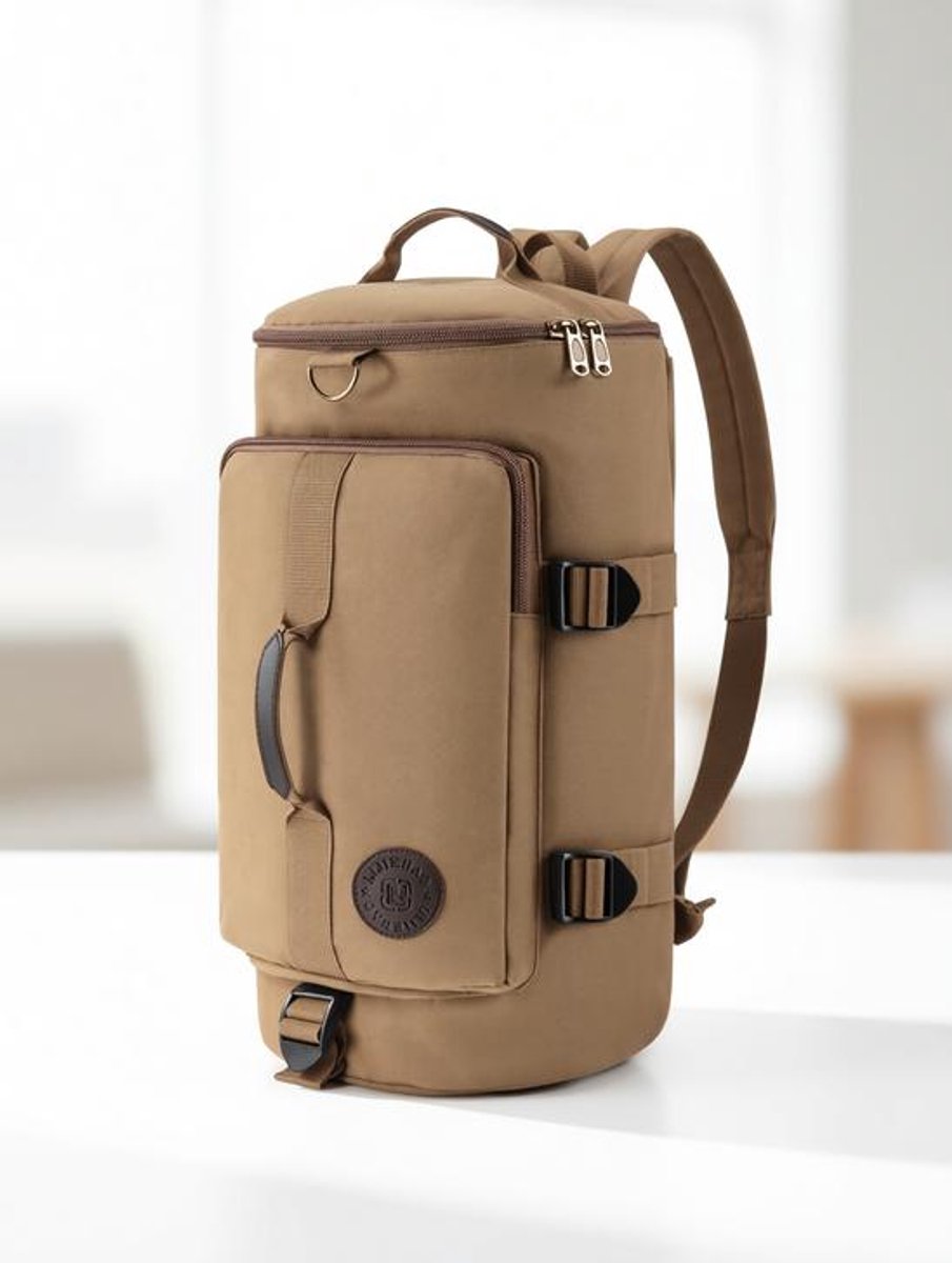 Maison Elara Canvas Reistas 36L Vintage Weekendtas - Verstelbare Schouderbanden - Afneembare Rugzak - Khaki