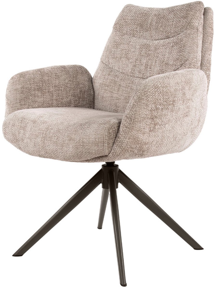 Fraaai - Zac armstoel lounge - Hoven zand - brons onderstel