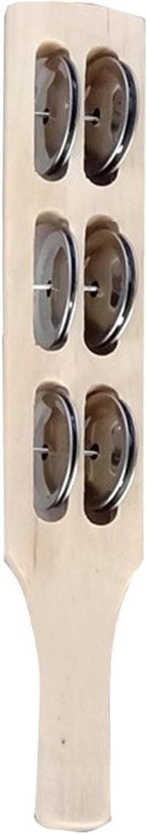 Percussie Ritme Stokken - Muziek Bellen - Muziek Educatie - Houten Constructie - 23 cm - Zes Bellen