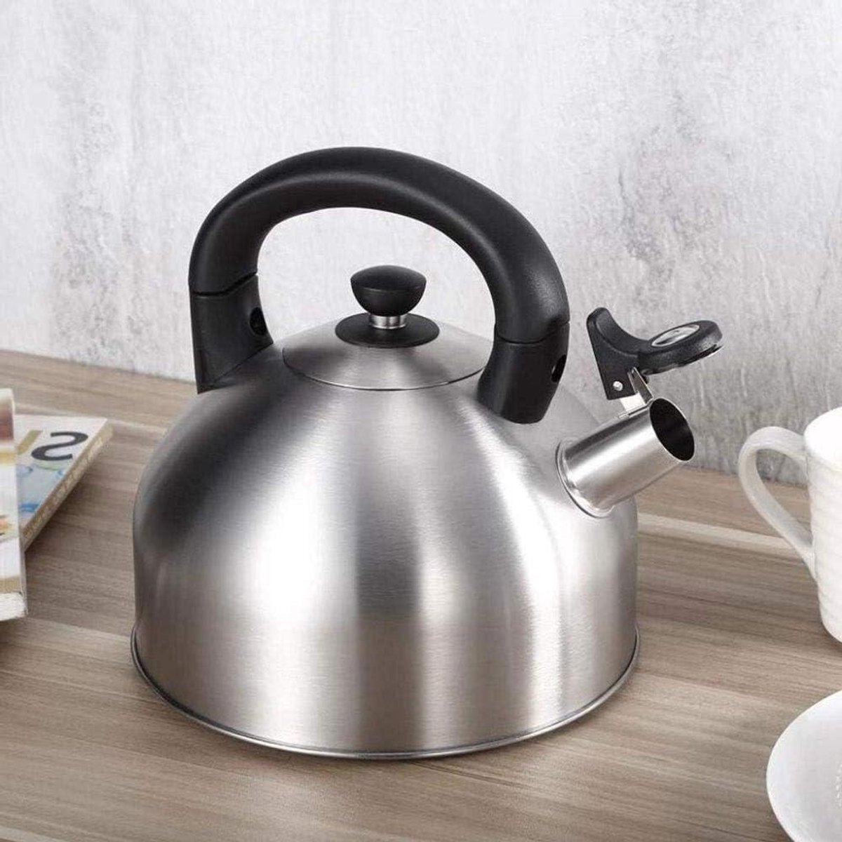 Waterkoker met Fluit - Theepot Inductie - Water Koken - Grote Capaciteit - 4 Liter - Zilverkleurig