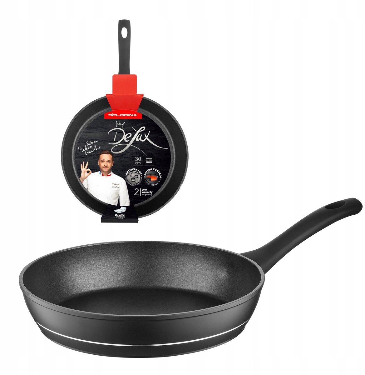 Florina Delux Aluminium Pan 30cm Zwart - Geschikt voor Inductie