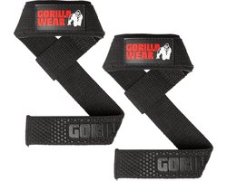 Gorilla Wear Gevoerde Siliconen Lifting Straps - Zwart