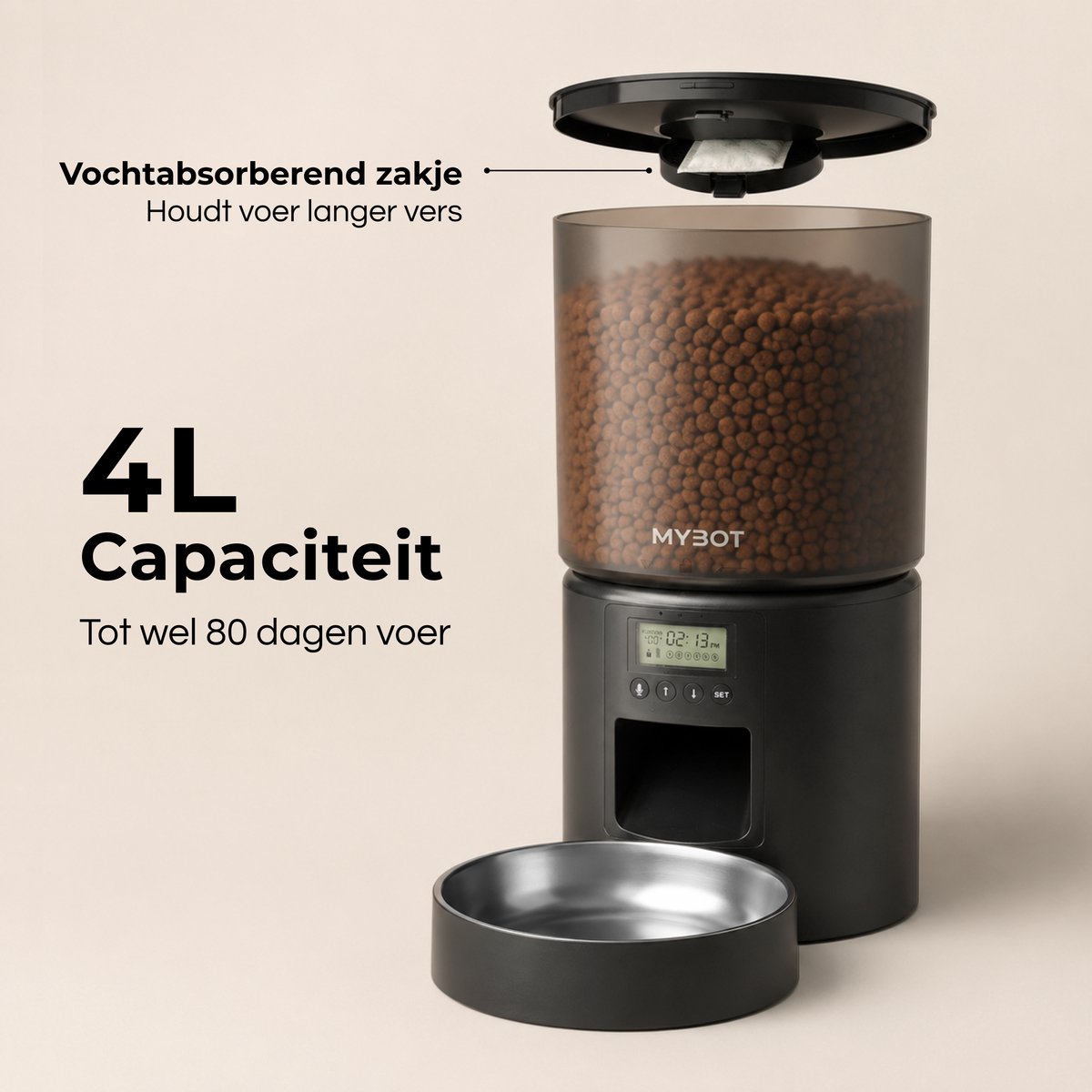 MYBOT Automatische Voerbak 4L - Tot 6 Voedmomenten thumbnail 3
