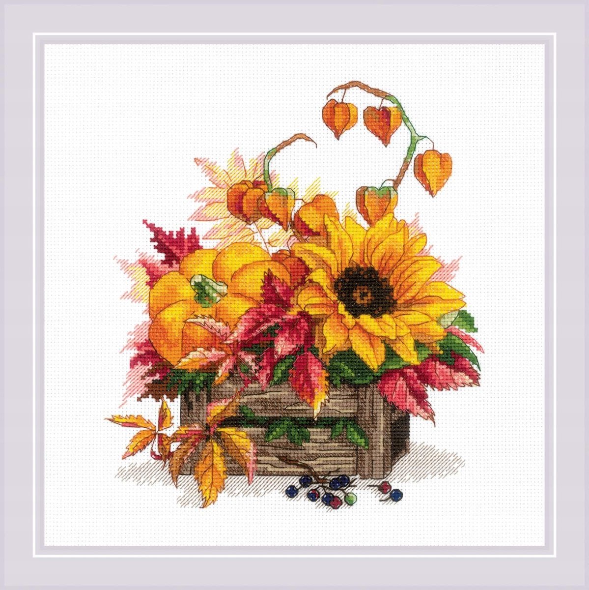 RIOLIS 2006 "Welkom Herfst" Borduurpakket Kruissteek 25x25 cm