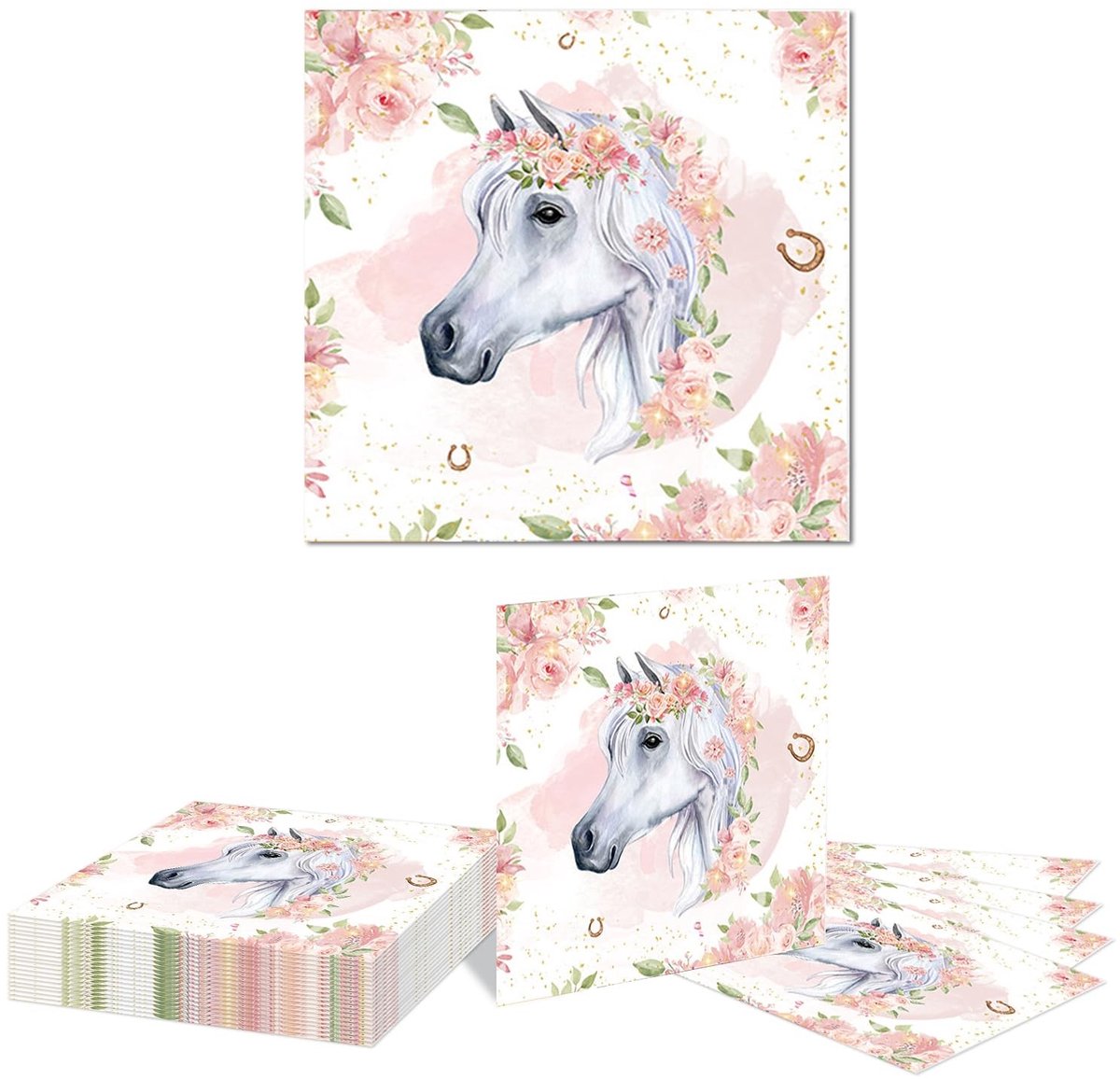 Dailygoods- Paard Feestdecoraties 20 Stuks - Feest Borden - Servetten - Cowgirl Decoraties - Wilde Paard Tafelgerei - Uniek Ontwerp - Verjaardagsdecoraties